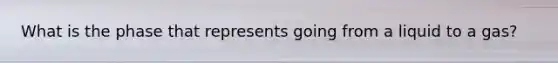 What is the phase that represents going from a liquid to a gas?