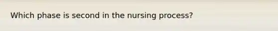 Which phase is second in the nursing process?