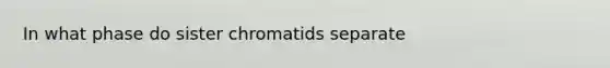 In what phase do sister chromatids separate