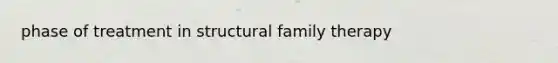 phase of treatment in structural family therapy