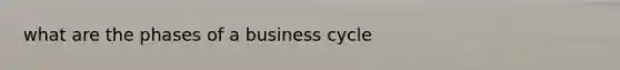 what are the phases of a business cycle