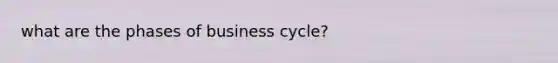 what are the phases of business cycle?