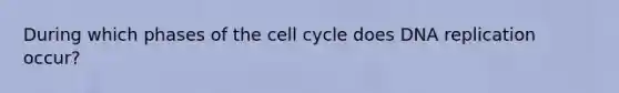 During which phases of the cell cycle does DNA replication occur?