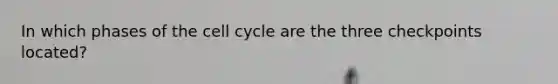 In which phases of the cell cycle are the three checkpoints located?