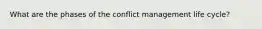 What are the phases of the conflict management life cycle?