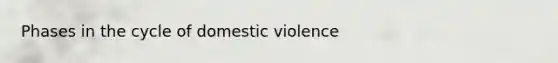 Phases in the cycle of domestic violence