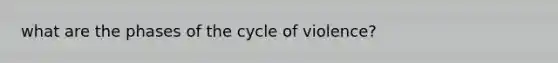 what are the phases of the cycle of violence?