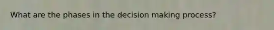 What are the phases in the decision making process?