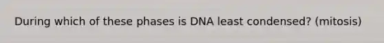 During which of these phases is DNA least condensed? (mitosis)