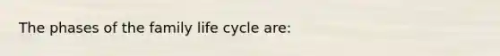 The phases of the family life cycle are: