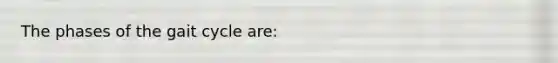 The phases of the gait cycle are: