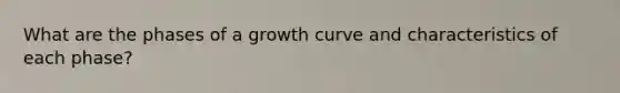 What are the phases of a growth curve and characteristics of each phase?