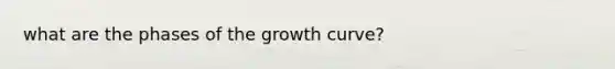 what are the phases of the growth curve?