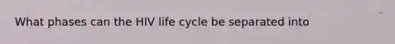 What phases can the HIV life cycle be separated into