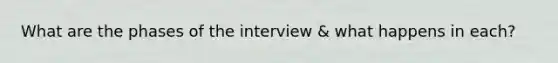 What are the phases of the interview & what happens in each?