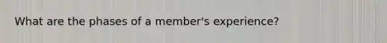 What are the phases of a member's experience?