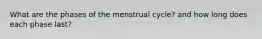 What are the phases of the menstrual cycle? and how long does each phase last?