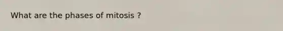 What are the phases of mitosis ?