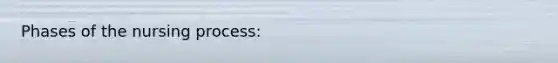 Phases of the nursing process: