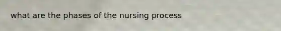 what are the phases of the nursing process