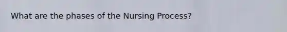 What are the phases of the Nursing Process?