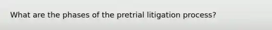 What are the phases of the pretrial litigation process?