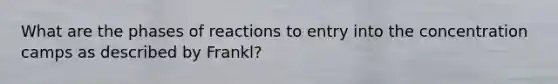 What are the phases of reactions to entry into the concentration camps as described by Frankl?