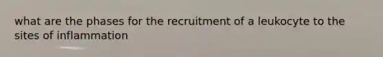 what are the phases for the recruitment of a leukocyte to the sites of inflammation