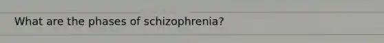 What are the phases of schizophrenia?