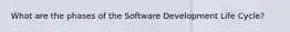 What are the phases of the Software Development Life Cycle?