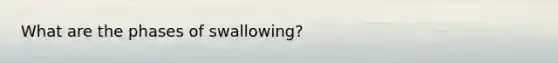 What are the phases of swallowing?