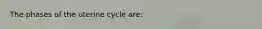The phases of the uterine cycle are: