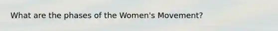 What are the phases of the Women's Movement?