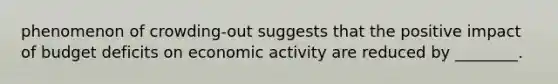 phenomenon of crowding-out suggests that the positive impact of budget deficits on economic activity are reduced by​ ________.