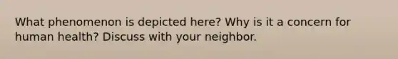 What phenomenon is depicted here? Why is it a concern for human health? Discuss with your neighbor.