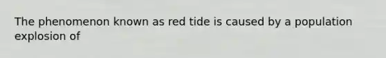 The phenomenon known as red tide is caused by a population explosion of