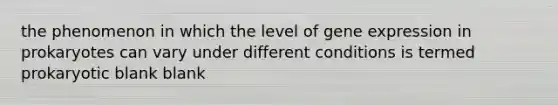 the phenomenon in which the level of gene expression in prokaryotes can vary under different conditions is termed prokaryotic blank blank
