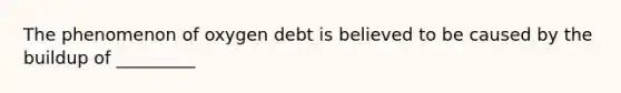 The phenomenon of oxygen debt is believed to be caused by the buildup of _________