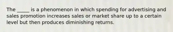 The _____ is a phenomenon in which spending for advertising and sales promotion increases sales or market share up to a certain level but then produces diminishing returns.