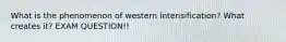 What is the phenomenon of western intensification? What creates it? EXAM QUESTION!!