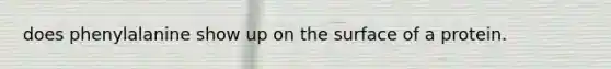 does phenylalanine show up on the surface of a protein.