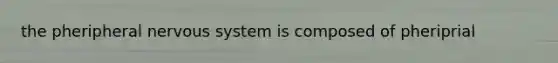 the pheripheral nervous system is composed of pheriprial