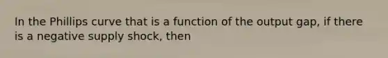 In the Phillips curve that is a function of the output gap, if there is a negative supply shock, then