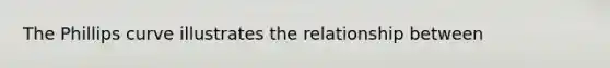 The Phillips curve illustrates the relationship between