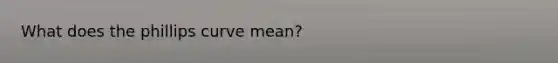 What does the phillips curve mean?