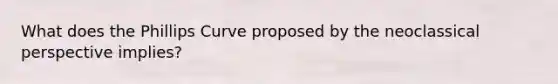 What does the Phillips Curve proposed by the neoclassical perspective implies?
