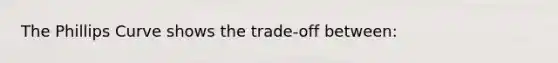 The Phillips Curve shows the trade-off between: