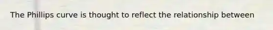 The Phillips curve is thought to reflect the relationship between