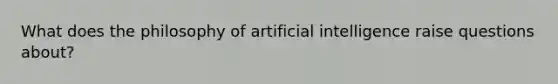 What does the philosophy of artificial intelligence raise questions about?