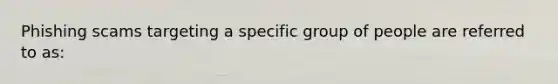 Phishing scams targeting a specific group of people are referred to as: